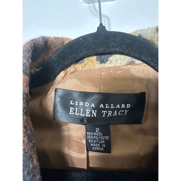 Linda Allard Ellen Tracy Blazer 2 Brown Leopard Print Single Breasted Jacket - Picture 3 of 6